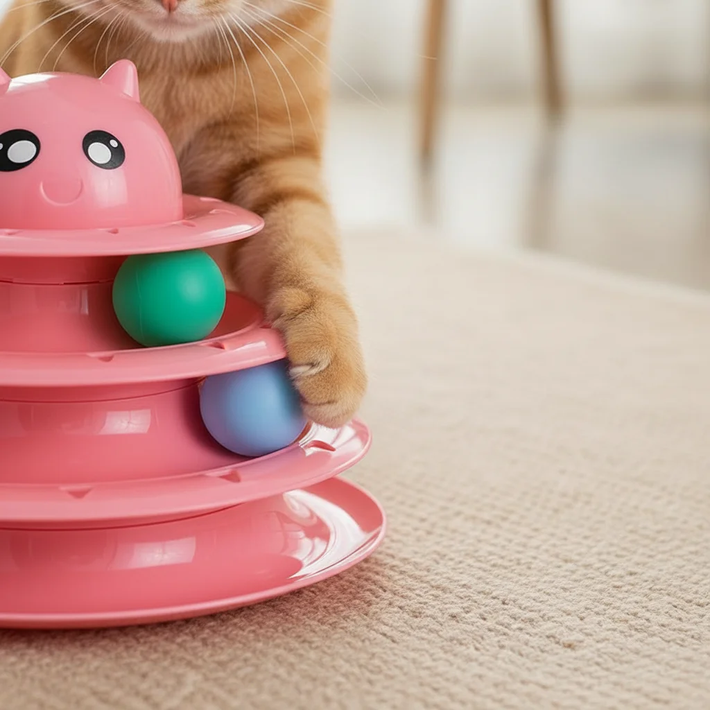 Juguete giratorio 3 capas para gatos y gatitos con bolas – rascador - imagen 2