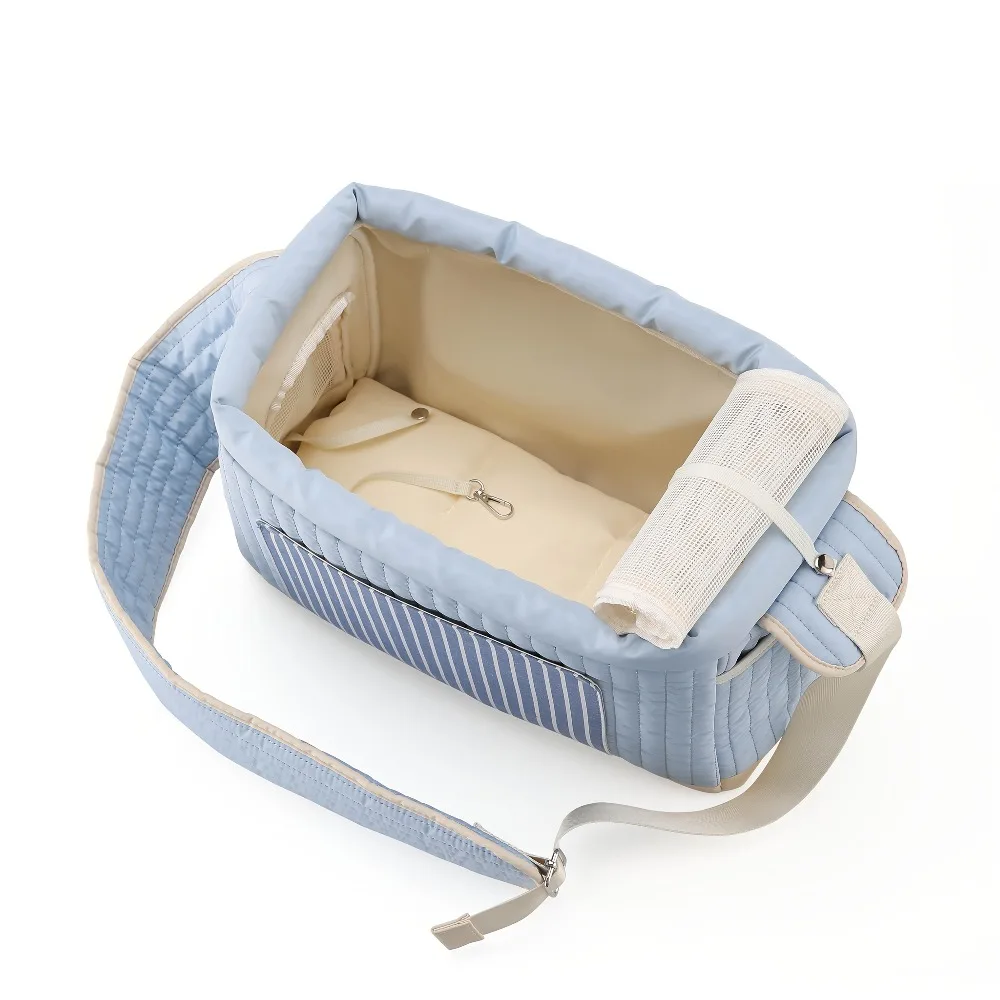 Elegante portabebés para perros pequeños, bolsa portabebés para mascotas para gatos pequeños, cachorros con bolsillo clásico y correa clásica, suave y transpirable - imagen 3