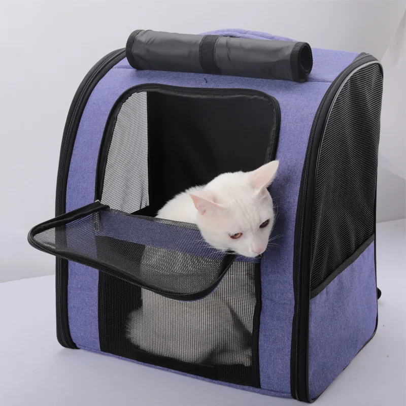Mochilas para gatos, bolso de hombro transpirable para exteriores, para perros pequeños, mochila plegable de viaje portátil, suministros para mascotas - imagen 4