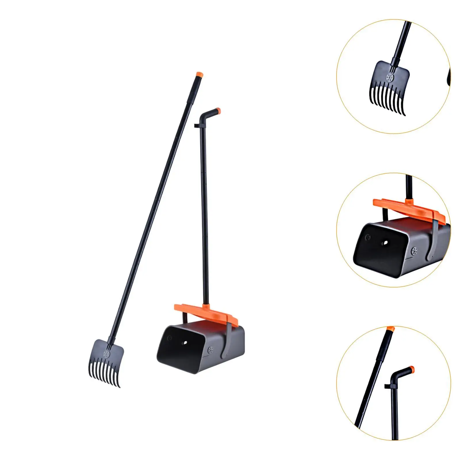 2x Dog Poo Scooper Tray and Rake Set for Kitten Large Medium Small Dogs Yard