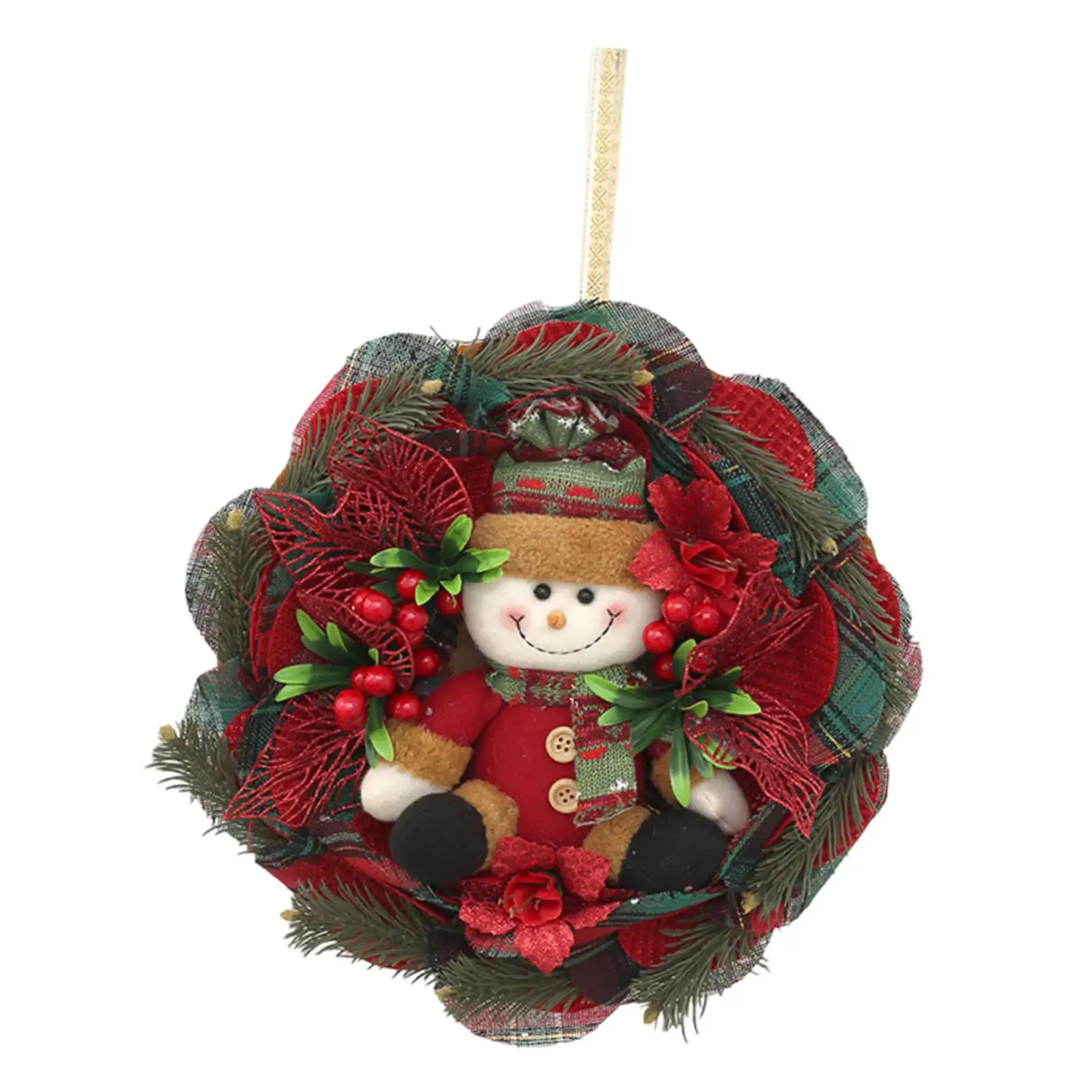 35cm Christmas Doll Wreath Garland for Fireplaces Porch Decor Decorative Party