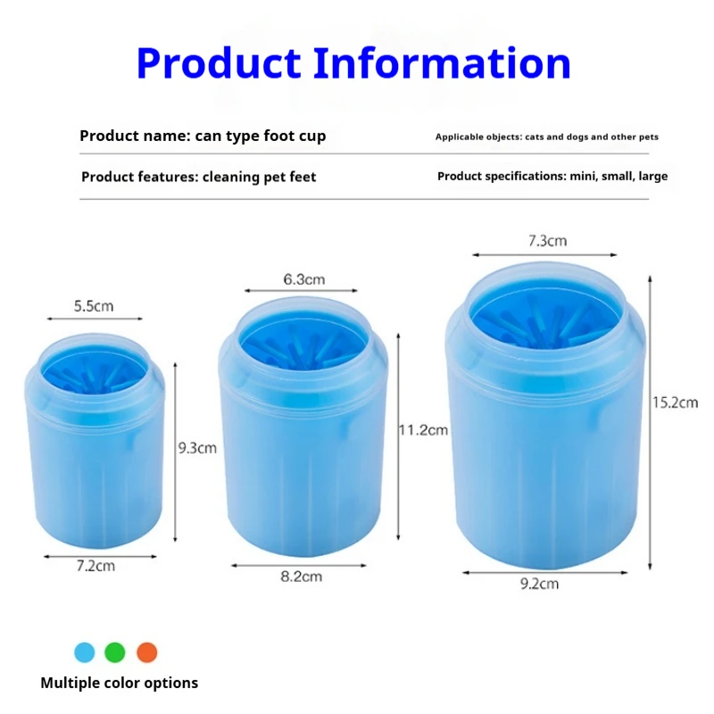 Limpiador de patas portátil para mascotas, cepillo de silicona suave, limpiador de pies para perros y gatos, taza de limpieza fácil de usar, duradero, ligero e impermeable - imagen 4