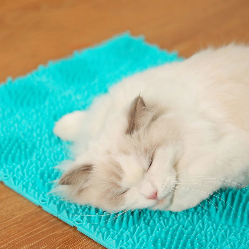 Rascador gatos con alfombra y cepillo de masaje – Desgaste garras - imagen 3