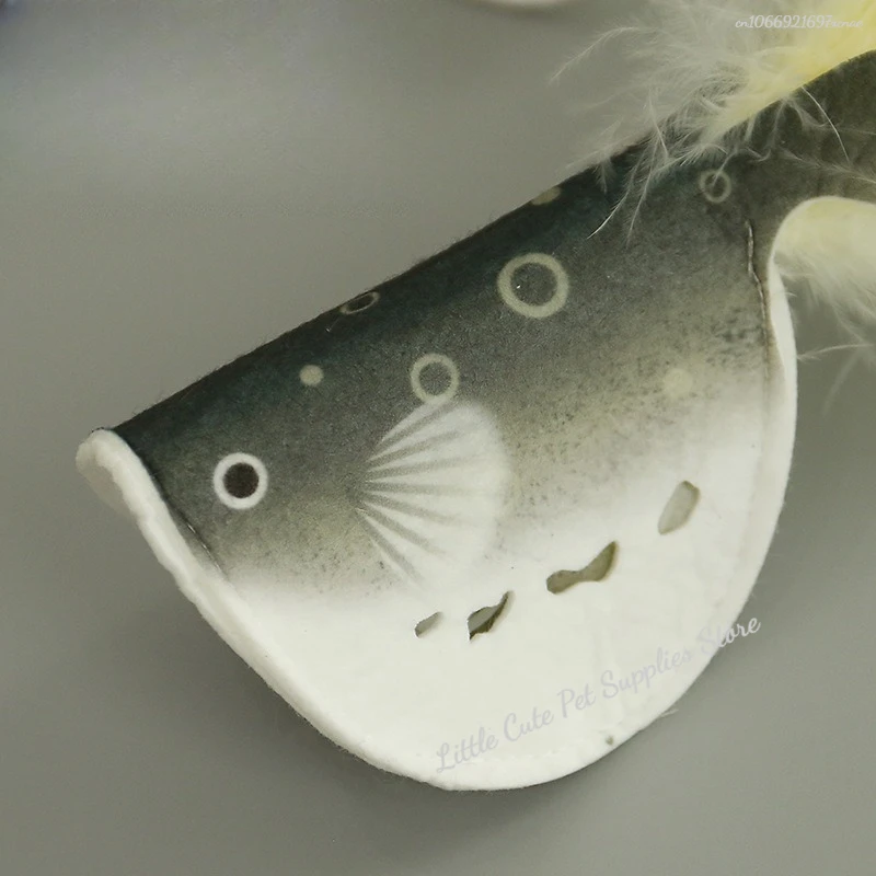 Juguete rompecabezas para gatos, pluma interactiva, hierba gatera chirriante, juguete para gatitos, pez de imitación, entrenamiento divertido, hierba gatera para gatos, accesorios de juguete para masticar - imagen 3