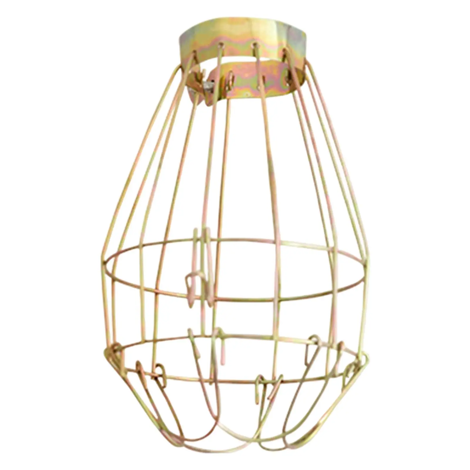 Protector de lámpara de calor para reptiles, jaula de hierro dorada, cubierta de malla antiescaldaduras, soporte de lámpara de calefacción