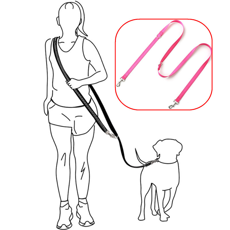 Correa perro correa perro manos libres correas dobles multifuncionales - vista principal