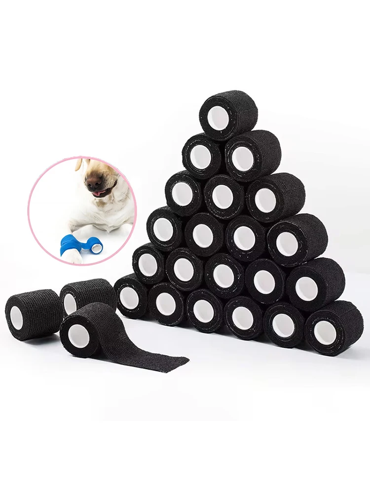 Vendaje autoadhesivo de fijación, vendaje de animales, vendaje elástico impermeable para rasgar a mano para mascotas, 5 cm X 4,5 M, 6 uds. - imagen 2