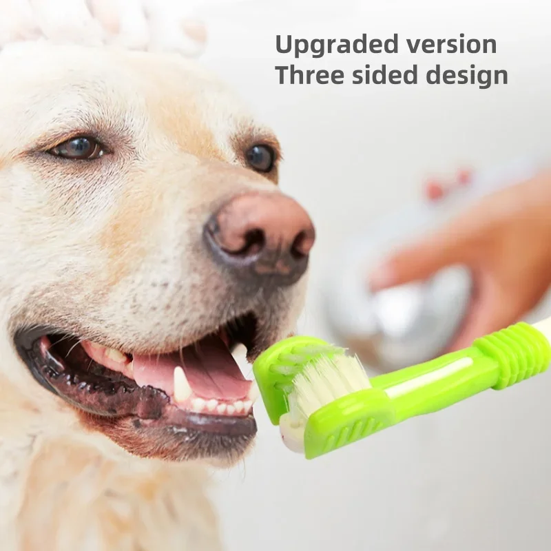 Cepillo de dientes para perros pequeños cerdas suaves tricéfalo - imagen 5