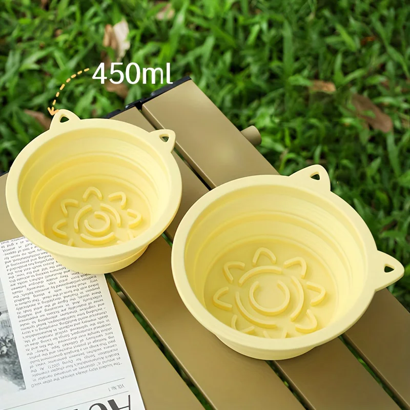Cuenco de silicona para perros de 450ml, alimentador de comida lenta para perros, cuenco de agua para comida de perros de viaje al aire libre con mosquetón, suministros para mascotas - imagen 2