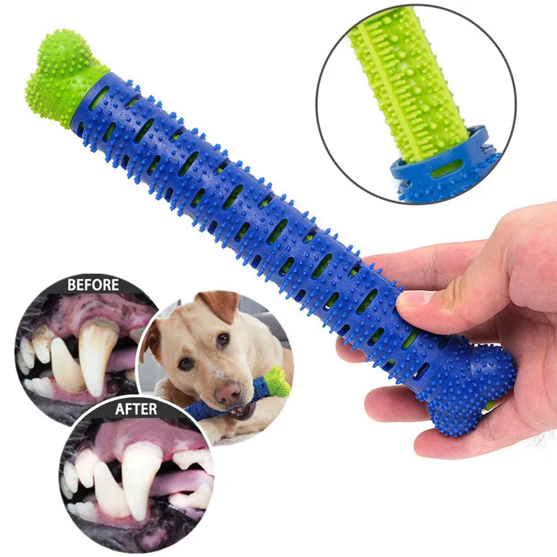 Juguete masticable para perros, cepillo de dientes, cepillo para cachorros, masajeador de limpieza, juguetes de limpieza de dientes para mascotas, cuidado dental multifuncional de silicona para perros - imagen 4