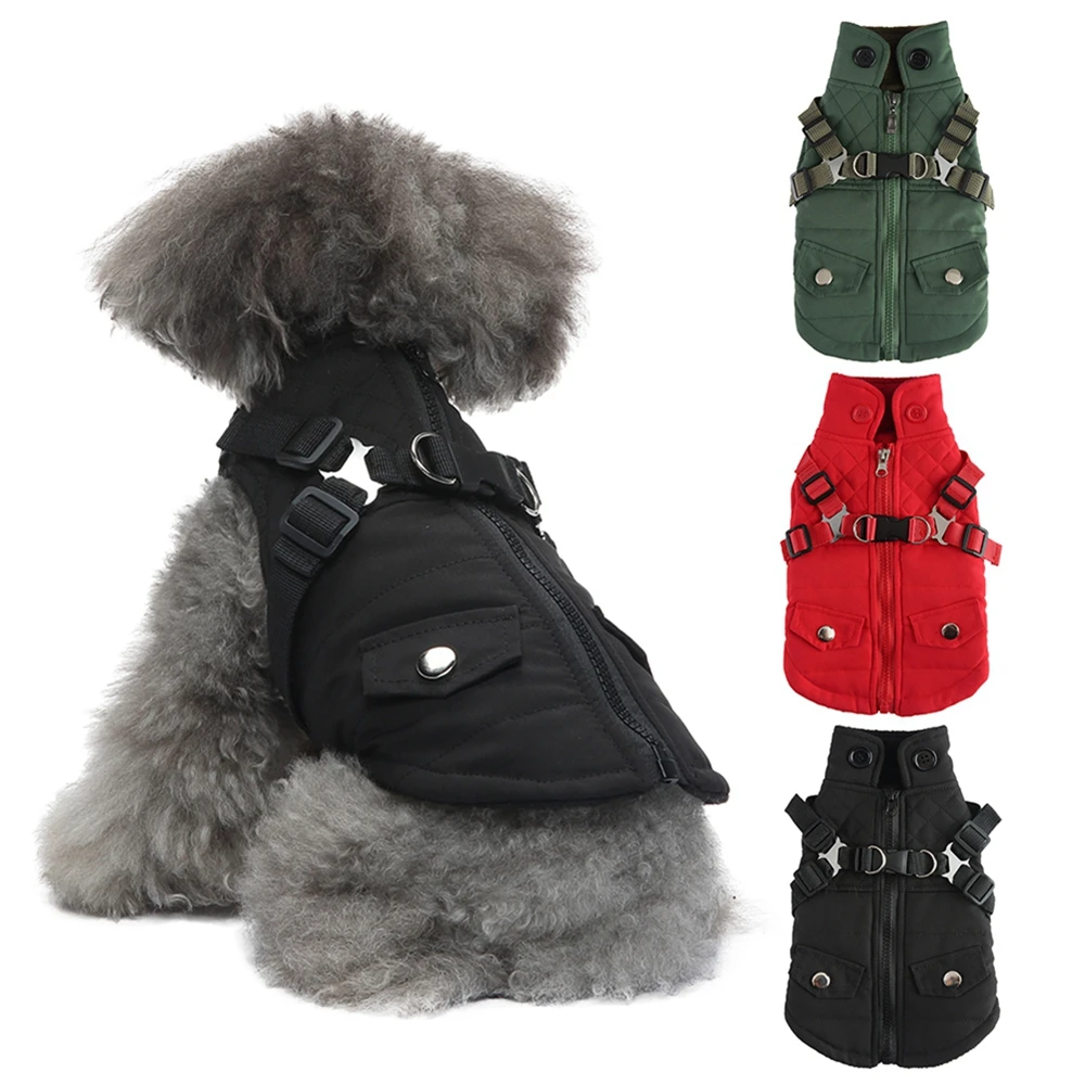 Pet Dog Jacket Harness Winter Pet Dog Coat Warm Soft Windproof - vista principal