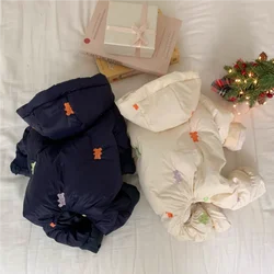 Mono abrigo invierno para perros pequeños con estampado oso