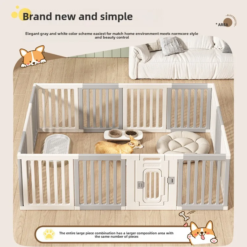 Valla para perros de Color blanco y gris, juego de barandilla para mascotas, valla de separación interior, productos para mascotas pequeñas y medianas, accesorios para jaulas