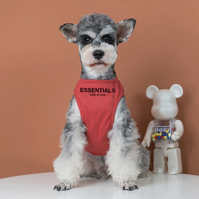 Mode Shirt Frühling Sommer Weste für Schnauzer Balck ärmelloses T-Shirt Yorkshire Teddy Outfit für kleine Medienhunde - imagen 3
