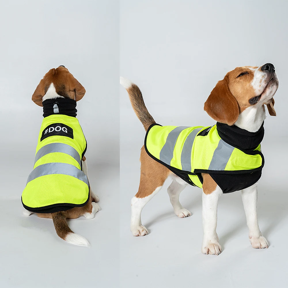 Chaleco reflectante de seguridad para perros, ropa de servicio para mascotas, chaqueta fluorescente de alta visibilidad para perros para cazar, caminar al aire libre por la noche