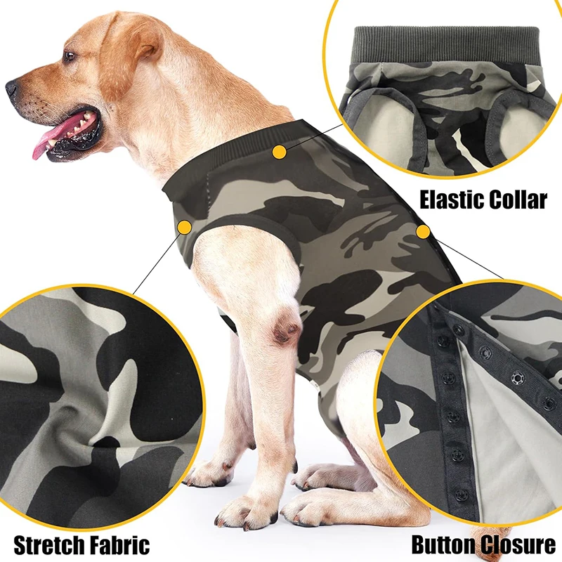 Traje de recuperación para perros para heridas abdominales, traje de recuperación de cirugía para perros transpirable para perros pequeños/medianos después de la cirugía - imagen 2