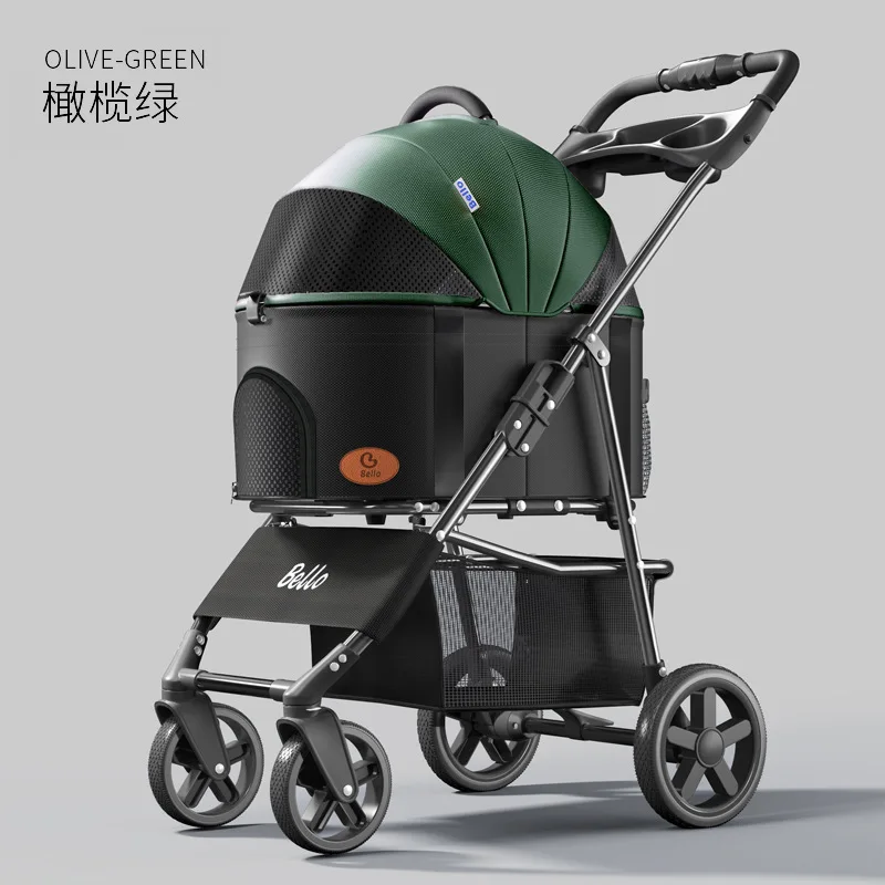 Cochecitos para mascotas, cochecitos de peluche plegables y ligeros para perros pequeños y gatos, carrito para exteriores, productos para mascotas - imagen 4