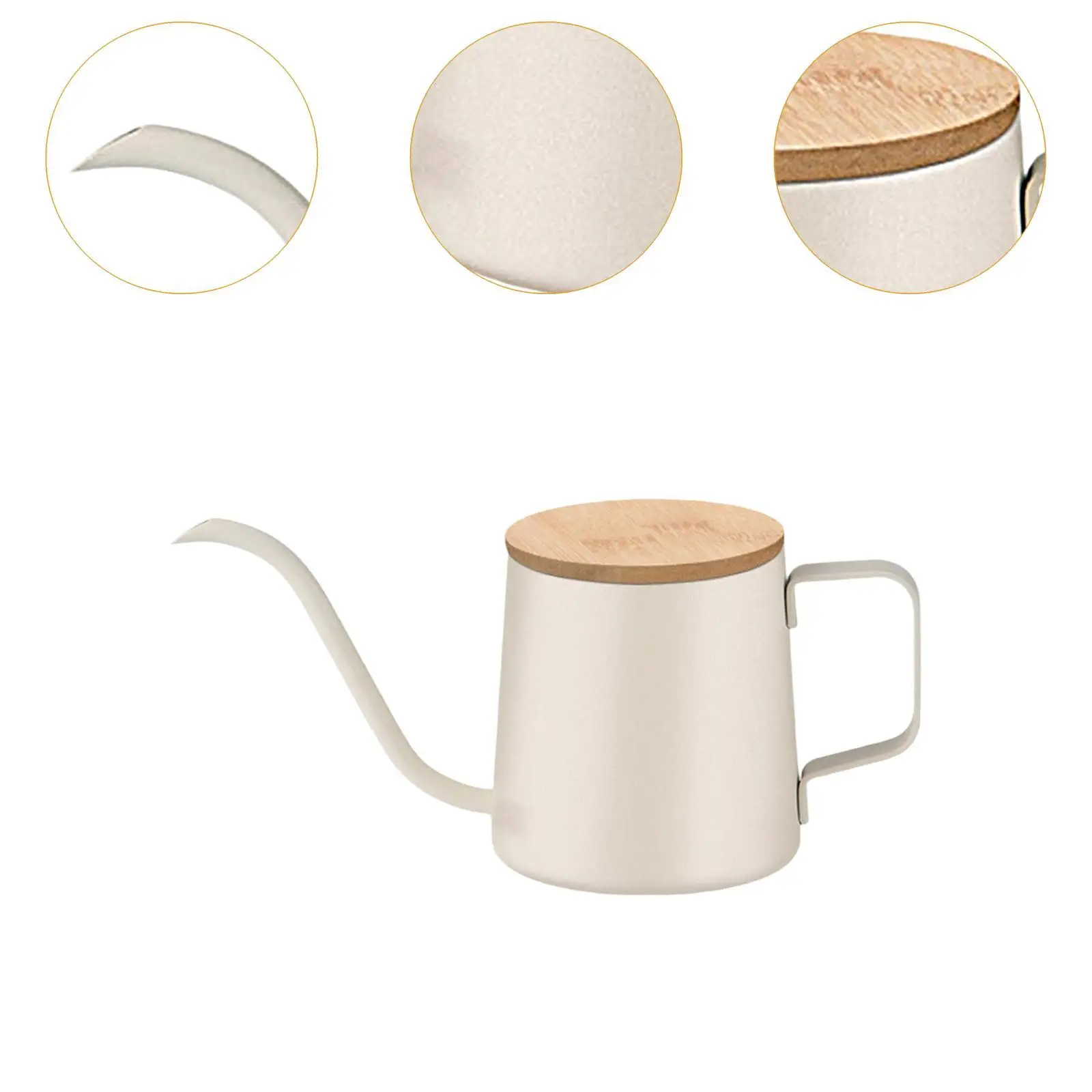 Camping Coffee Pot 350ml Gooseneck Spout Stainless Steel Tea Kettle Gooseneck Kettle Outdoor Indoor Kitchen Coffee Drip Kettle