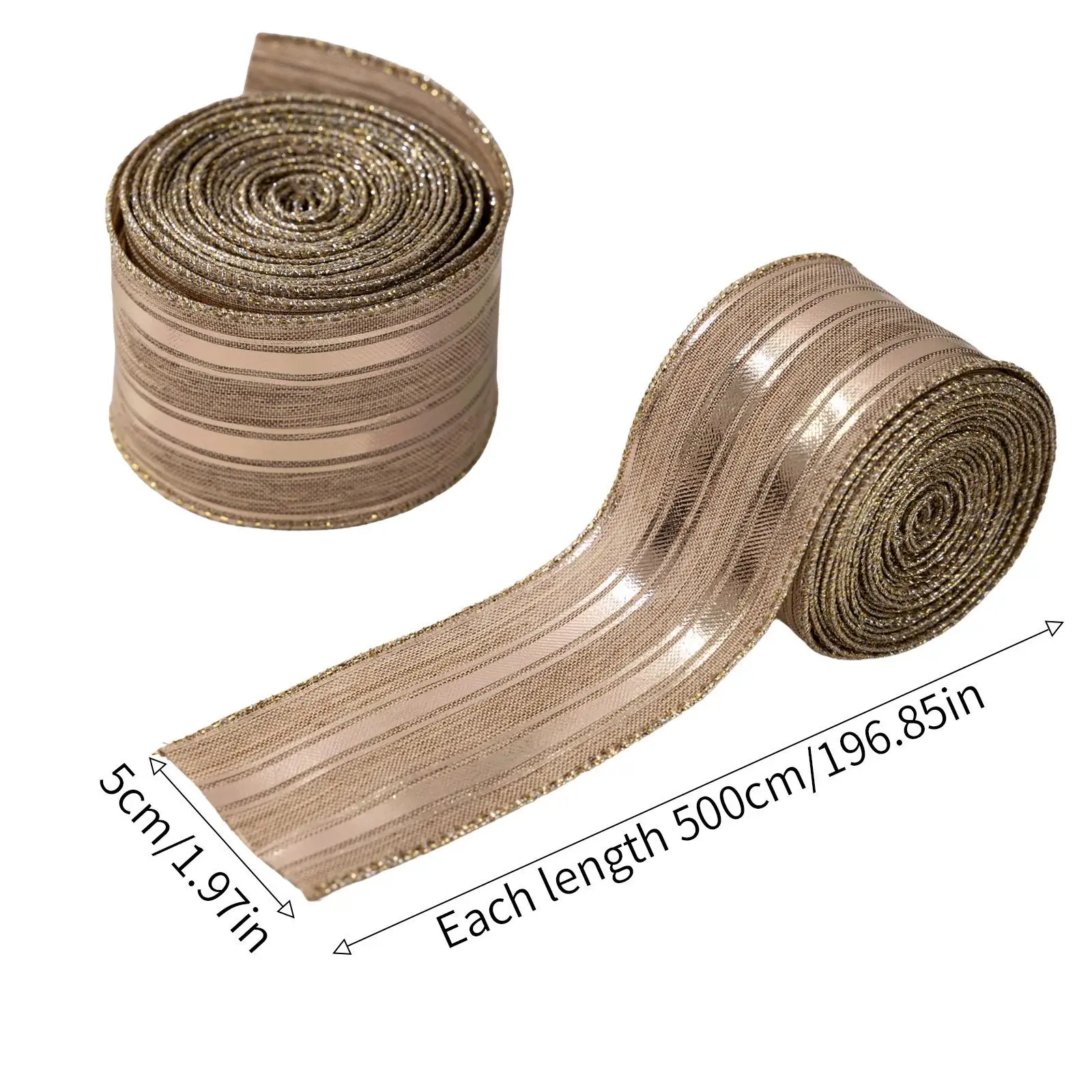 Linen Christmas Ribbon Xmas Ribbons 5cm Width Home Decorations Atmosphere Layout DIY Decorative for Wreath Christmas Tree