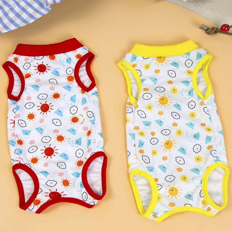 Ropa de malla para perros, mono envuelto, pijamas para perros pequeños Shih Tzu, ropa de verano para cachorros, chándal de recuperación, mono para cachorros - imagen 3