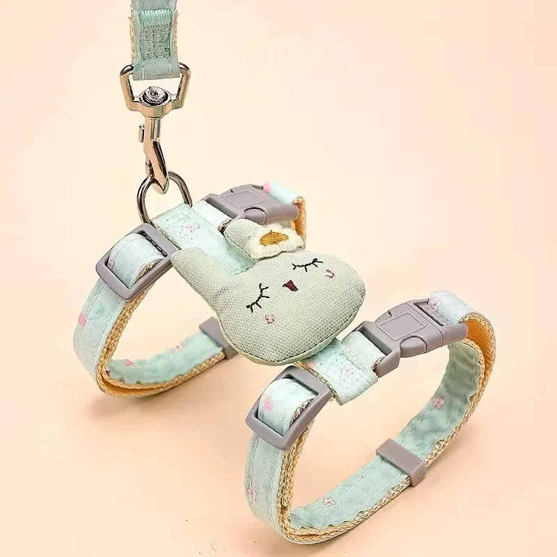 Juego de arnés y correa ajustables para perros y gatos, arneses para mascotas para caminar para animales pequeños, gatos, conejos, mascotas, suministros de accesorios - imagen 5