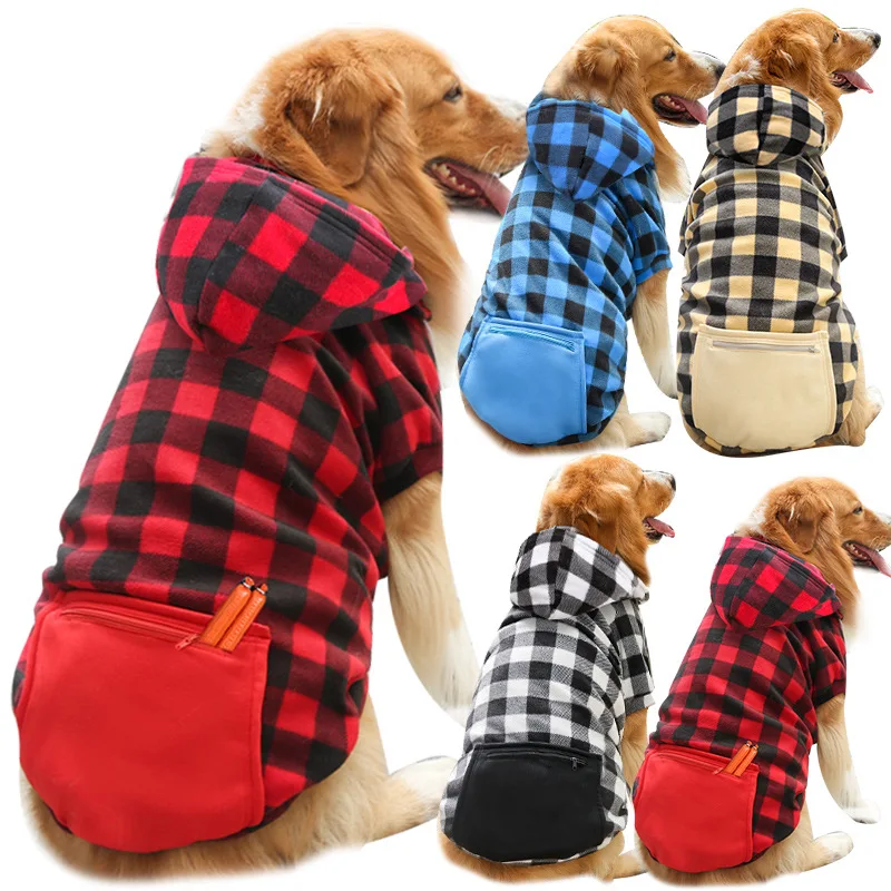 Abrigo de invierno reversible para perros - Vista principal diseño a cuadros