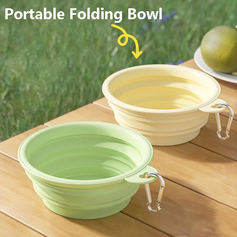 Cuenco plegable portátil para perros y gatos, comederos para caminar al aire libre, cuenco plegable de silicona, cuenco de comida de agua para perros y gatos, cuenco de viaje para mascotas - imagen 5