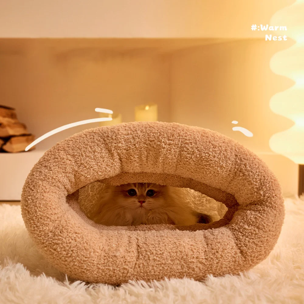 Saco de dormir para cama de cueva para gatos y perros, nido de sarro cerrado para gatitos y mascotas pequeñas, cueva oculta acogedora y cálida, sueño suave para mascotas