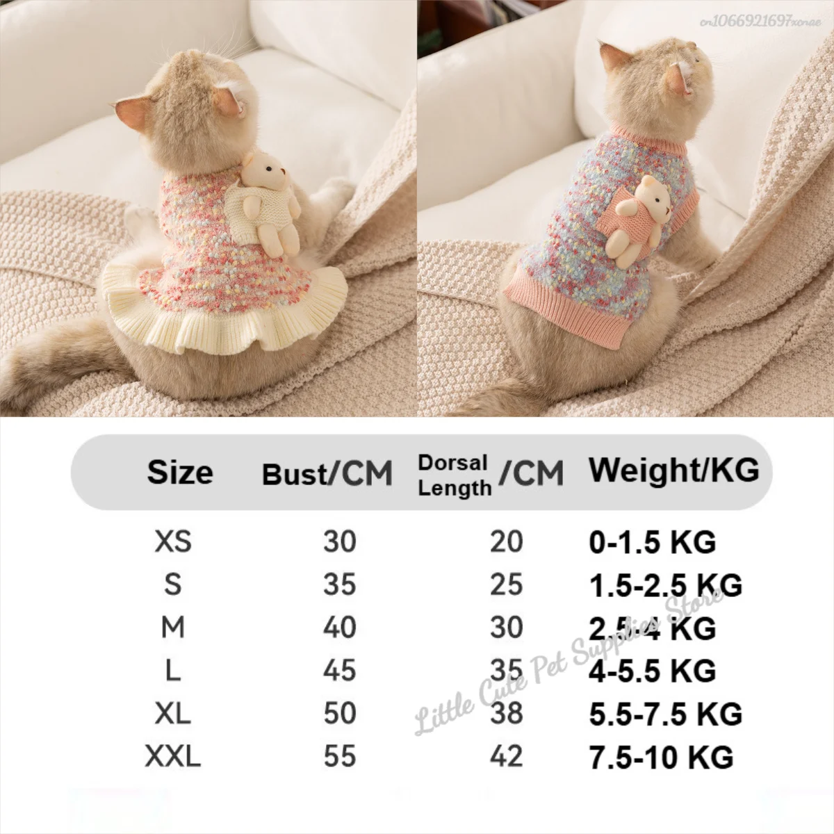 Suéter de peluche para perros pequeños, ropa cálida de invierno con estampado de cereza para mascotas, jersey de punto Bichon, ropa con estampado de fruta maltés