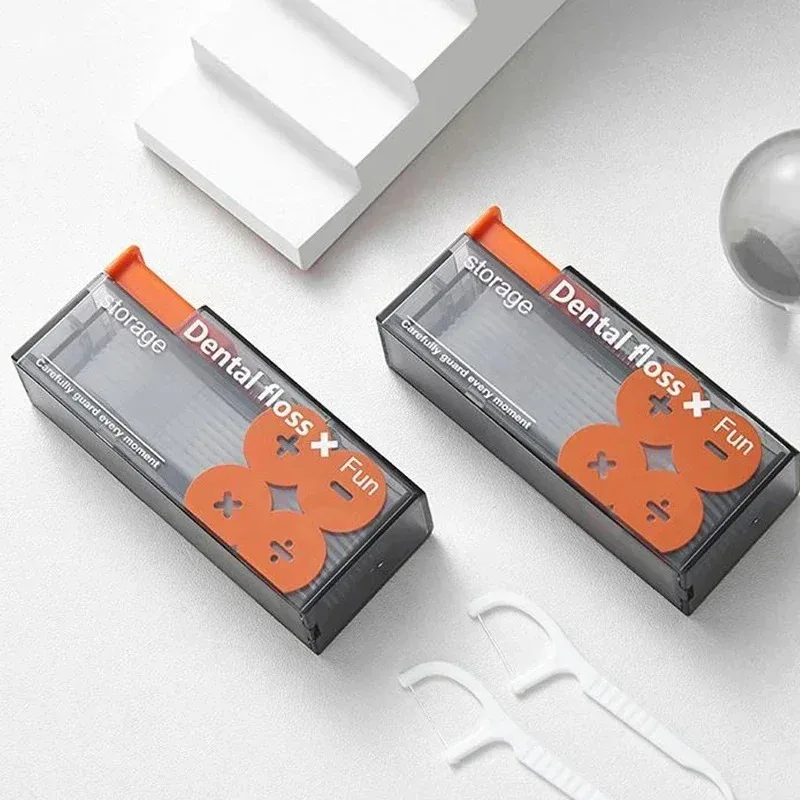 Dispensador de hilo portátil, incluye 10 Uds., organizador de hilo expulable automático, cuidado bucal, palos de hilo desechables a presión - imagen 3