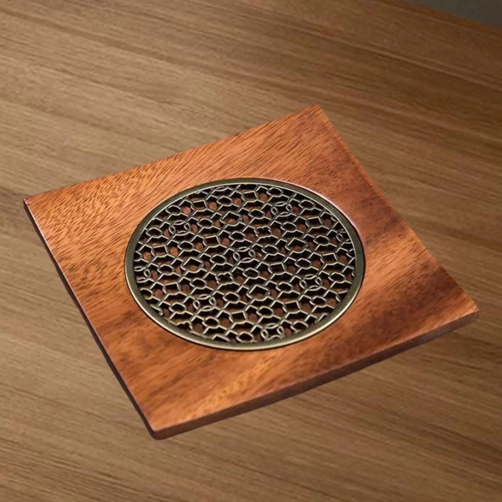 Walnut Wood Teapot Mat Hollow Designed Portable Sturdy Decorative Tea Serving Tray for Household Table Tea Ceremony Teapot Cup Walnut Wood Teapot Mat Hollow Designed Portable Sturdy Decorative Tea Serving Tray for Household Table Tea Ceremony Teapot Cup