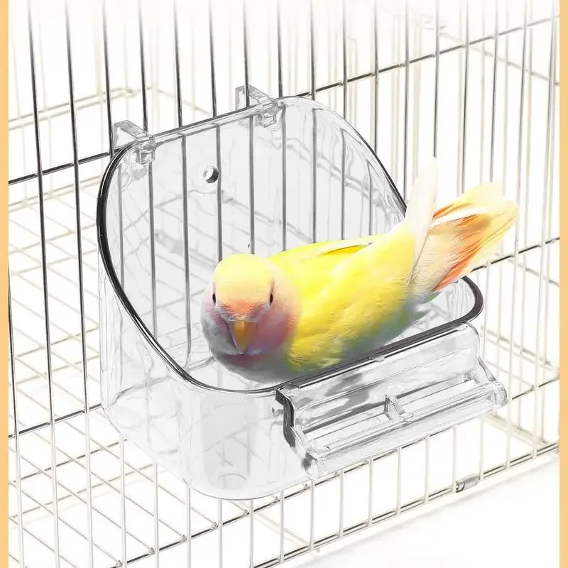 Baño para pájaros para jaula, bañera para loros, jaula para pájaros, bañera para pájaros, piscina, práctico, grueso, resistente para loros y cacatúas, pájaros pequeños - imagen 4