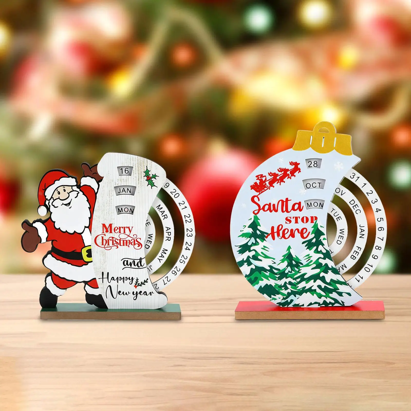 Calendario de cuenta regresiva de Navidad, fecha, mes, mesa de día laborable, decoración navideña, calendario de Adviento Manual para dormitorio y oficina