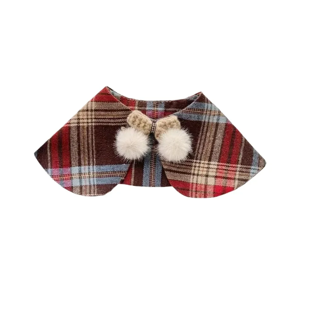 Babero de baba para gato, bufanda hecha a mano, Collar, sombrero para mascota, babero, corbata, nuevo conjunto a cuadros, pajarita para perro, accesorios para gatos, accesorios para cachorros - imagen 5