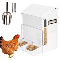 Comedero automático galvanizado para gallinas de exterior resistente al agua