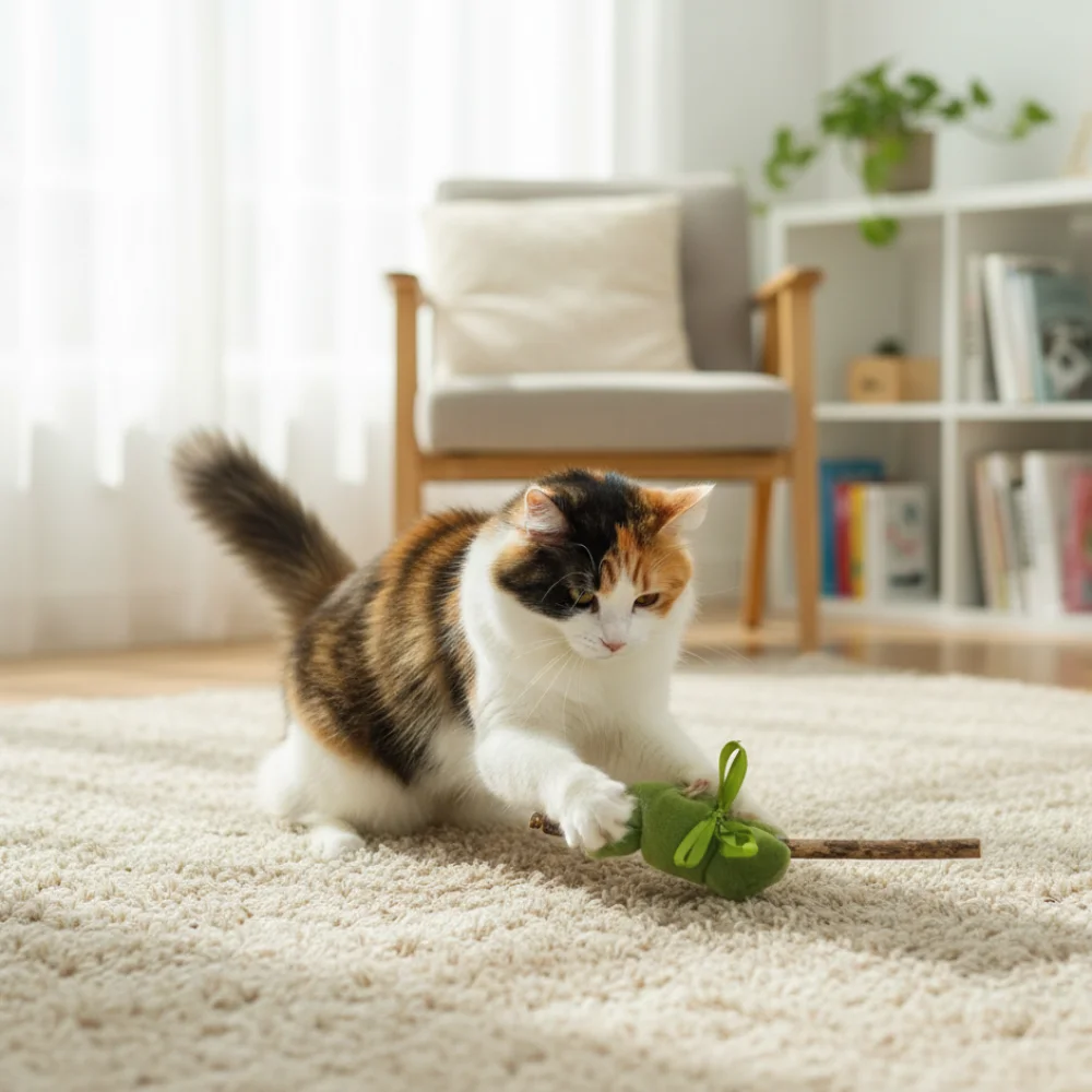 Juguete masticable con catnip y silvervine para gatos – Limpieza dental - imagen 2