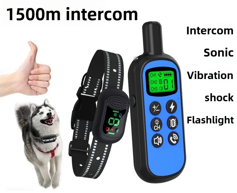 Collar de adiestramiento para perros con control remoto y pantalla LCD