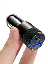 Cargador coche USB-PD carga rápida – Aluminio