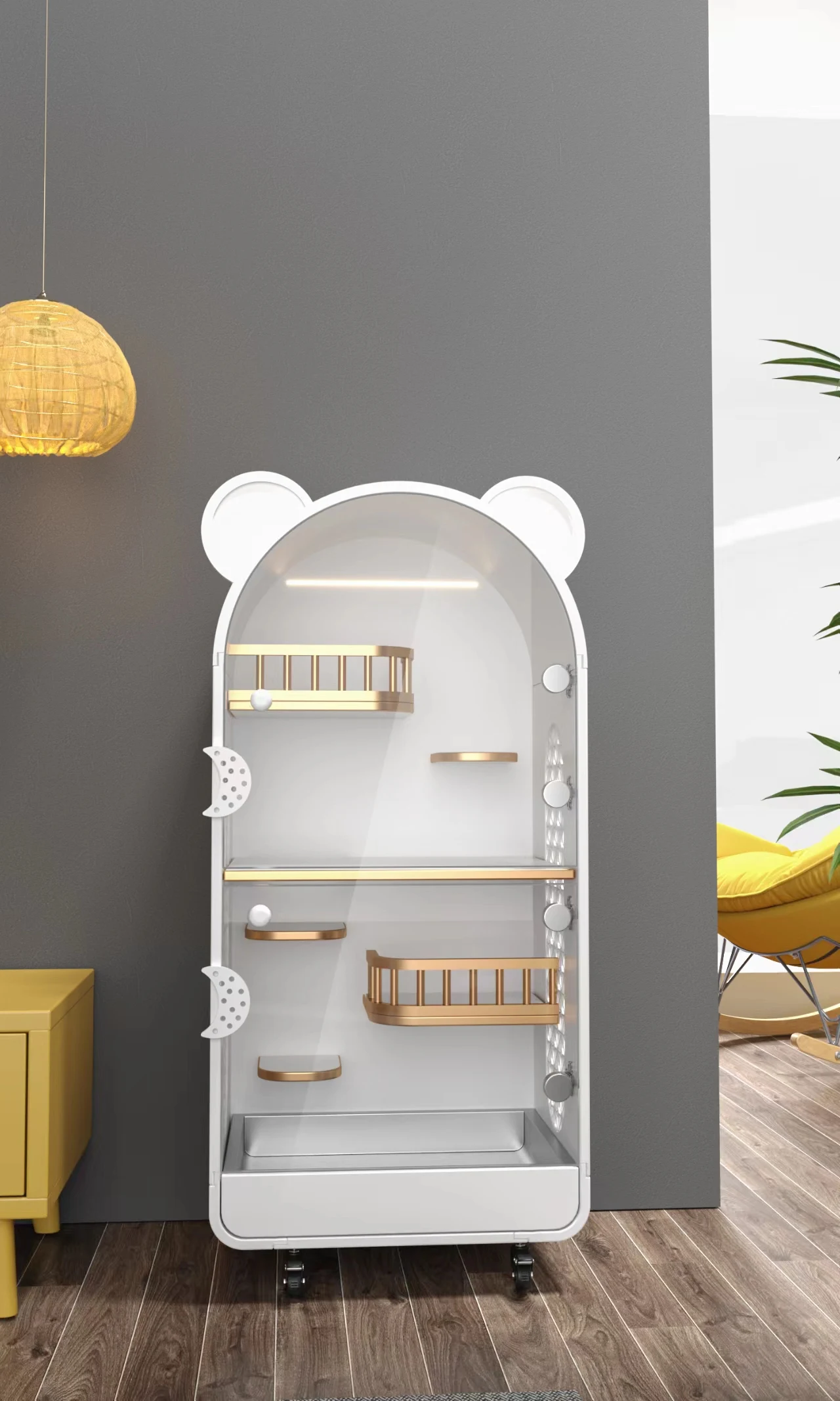 Chinchilla Villa Jaula de gabinete antimordeduras de madera maciza, jaula especial para citas, lujo, productos de compra - imagen 4