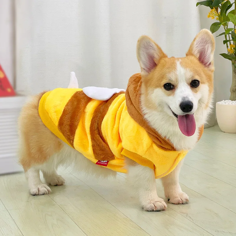 Abrigo acolchado de algodón cálido y grueso para perros, ropa de invierno bonita, ropa de invierno de peluche Corgi, productos para mascotas, otoño e invierno - imagen 2