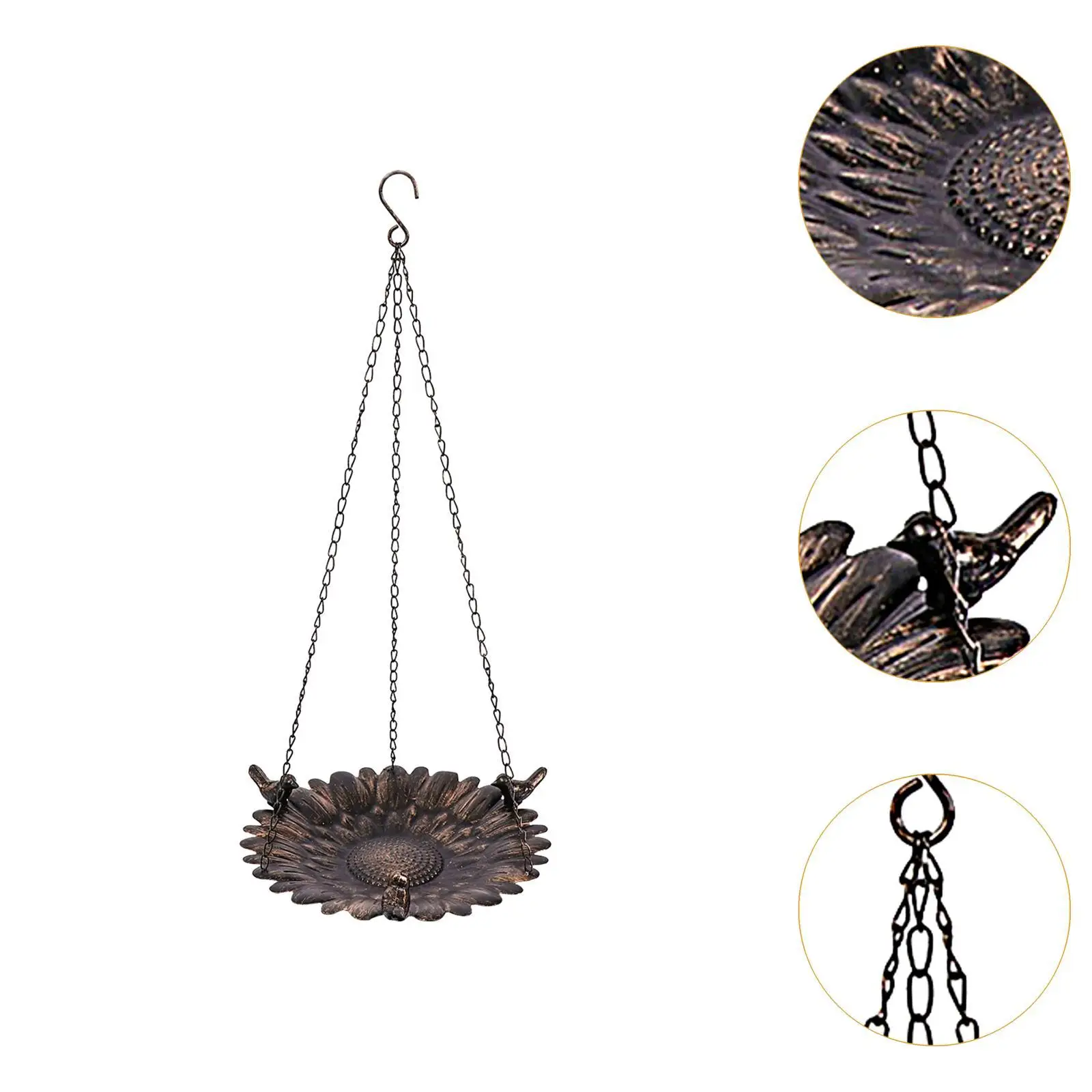 Hanging Bird Bath Bird Feeder Trendy Metal Practical Lightweight Water Bowl Feeding Dish for Sparrows Hummingbirds Courtyard