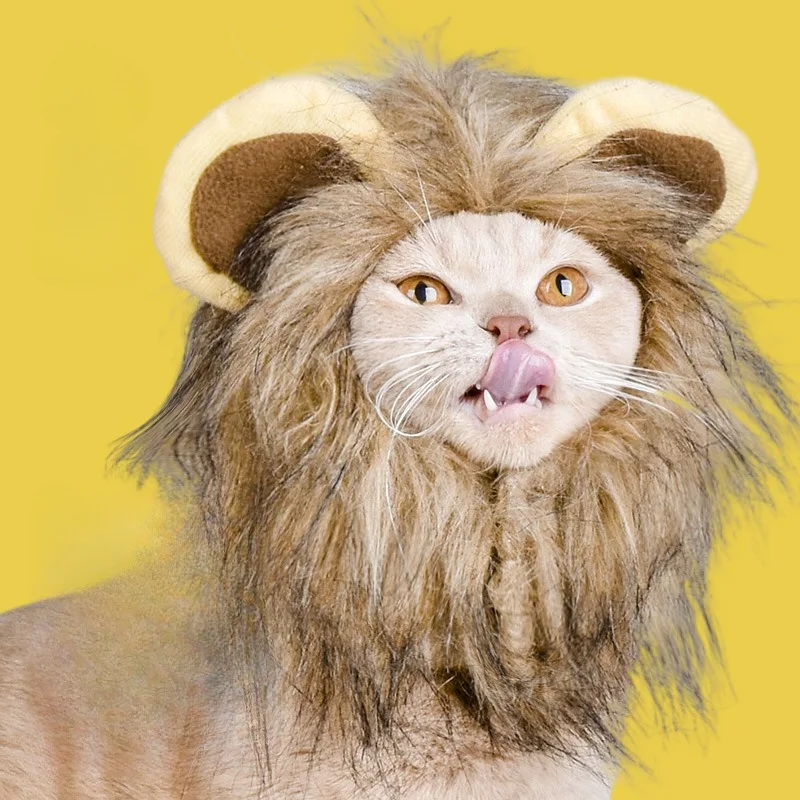 Decoración Gorro de León para Gato Accesorios para el Cabello Lindos Sombreros para Gatitos Artículos para Mascotas - imagen 5