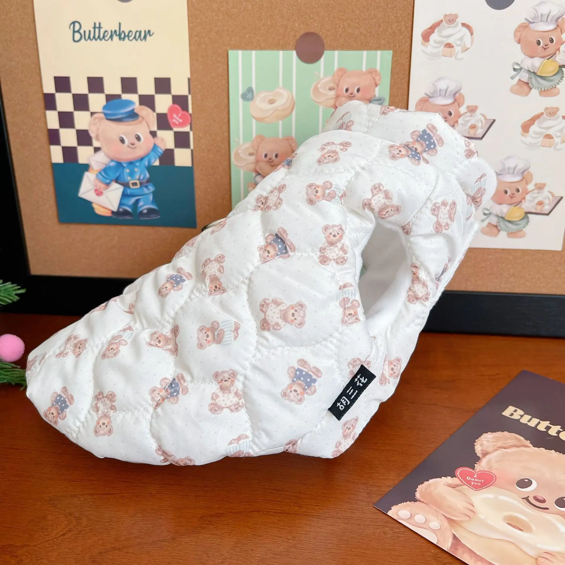 Lindo chaleco de invierno para perros, abrigo grueso para perros, estampado de gato, ropa bonita, chaleco acolchado y peludo para perros pequeños - imagen 3