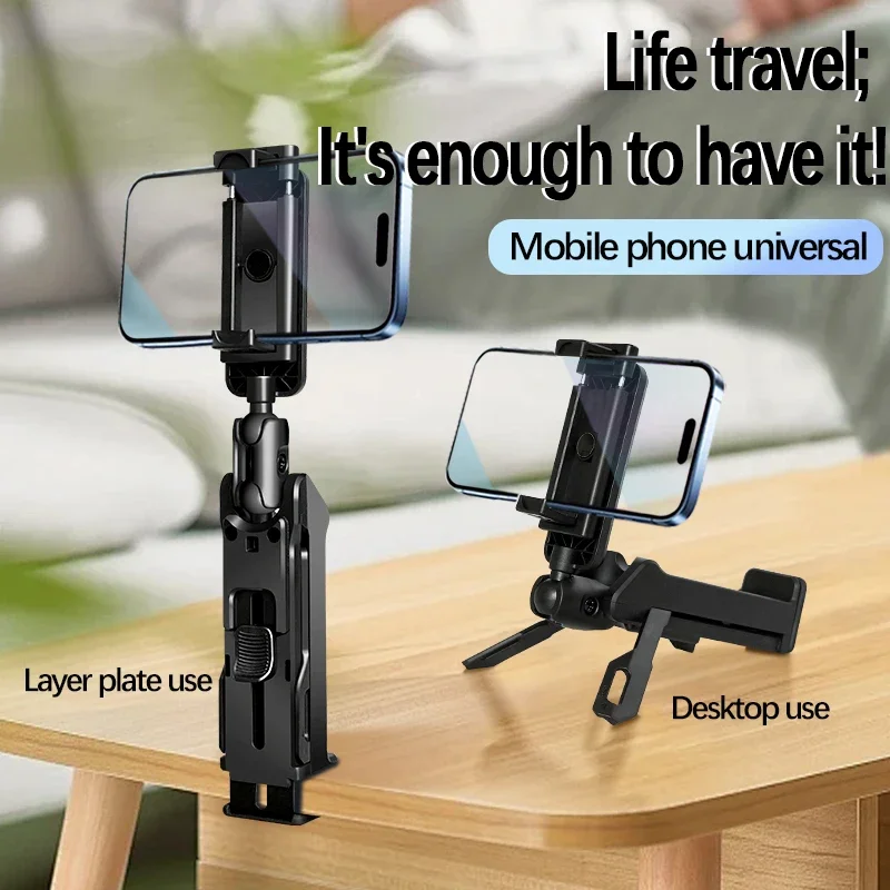 Soporte de viaje portátil para teléfonos móviles, soporte multifuncional para personas perezosas, soporte plegable con Clip de escritorio giratorio de 360 grados - imagen 2