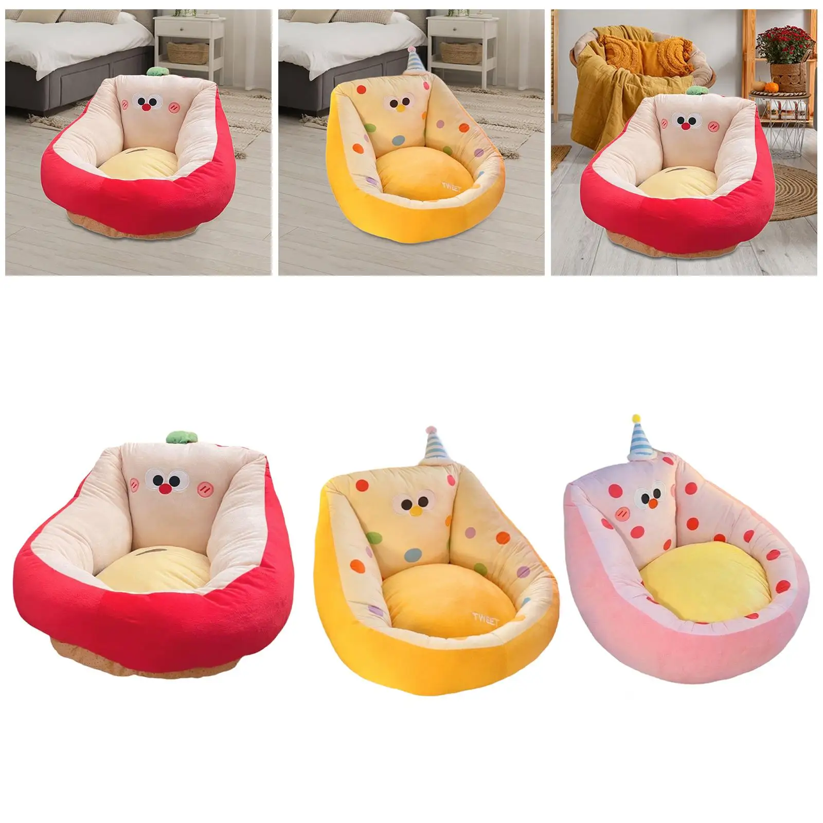 Cojín para silla, bonito y suave, divertido cojín de asiento relleno para sala de juegos, sala de estar para niñas y mujeres - imagen 4