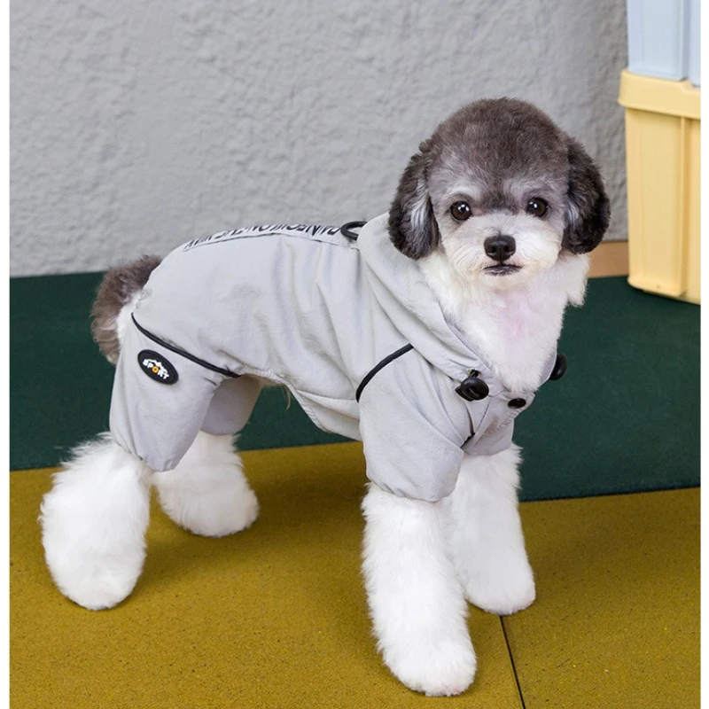 Ropa para cachorros, ropa de otoño e invierno, chaqueta de tracción gruesa de cuatro patas para montaña, productos para mascotas de peluche para perros pequeños - imagen 5