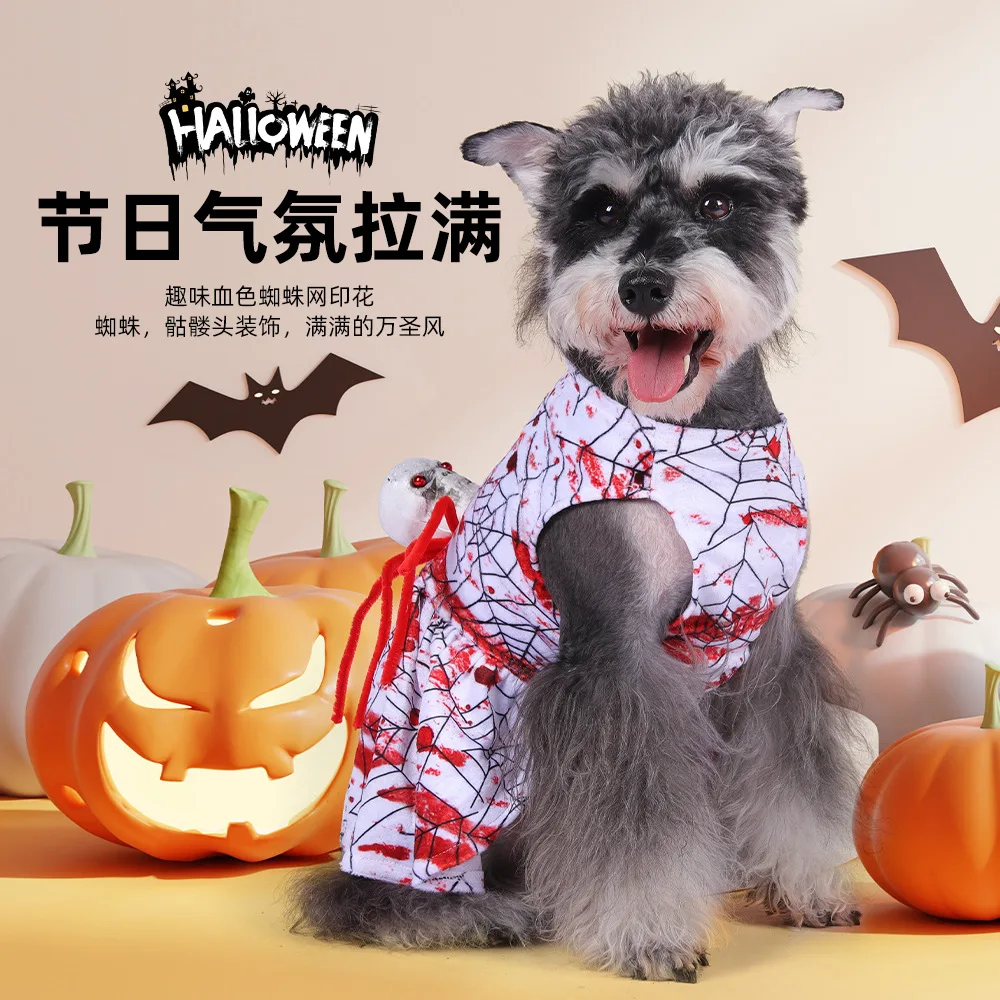 Ropa para mascotas Spider Drag Cat Dog Halloween Cosplay suministros para mascotas Halloween gato ropa para perros - imagen 3