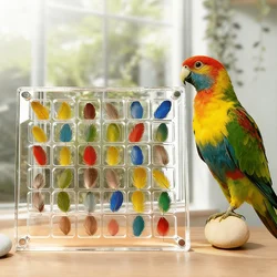 Colector de plumas de loro de 36 rejillas, marco magnético similar al acrílico, almacenamiento de pelo de pájaro mascota, estuche de exposición conmemorativo, adorno decorativo