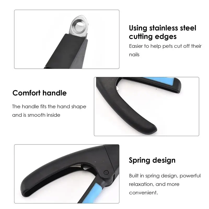 Cortaúñas inoxidable con diseño de resorte para mascotas, cortaúñas para gatos, recortador de uñas para perros, comodidad - imagen 2