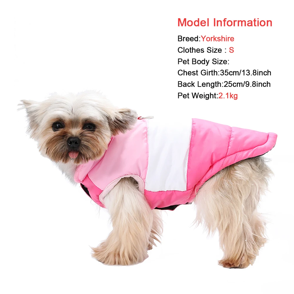 Ropa para perros, chaqueta cálida de invierno para cachorros, chaleco con anillo en D, acogedor abrigo a prueba de viento para Chihuahua, Bulldog Francés, disfraz para perros y gatos - imagen 4